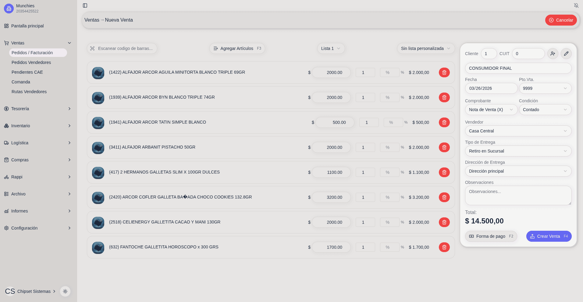 Ventas - Facturación y gestión de comprobantes